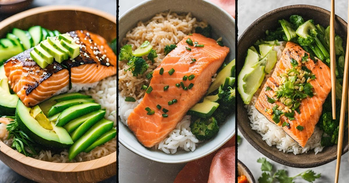 salmon rice bowl