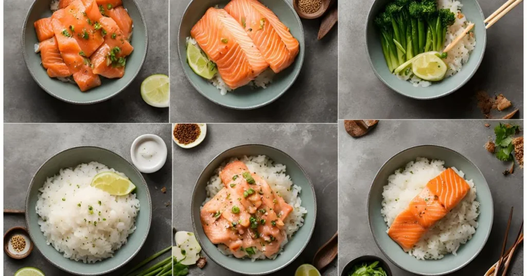 salmon rice bowl