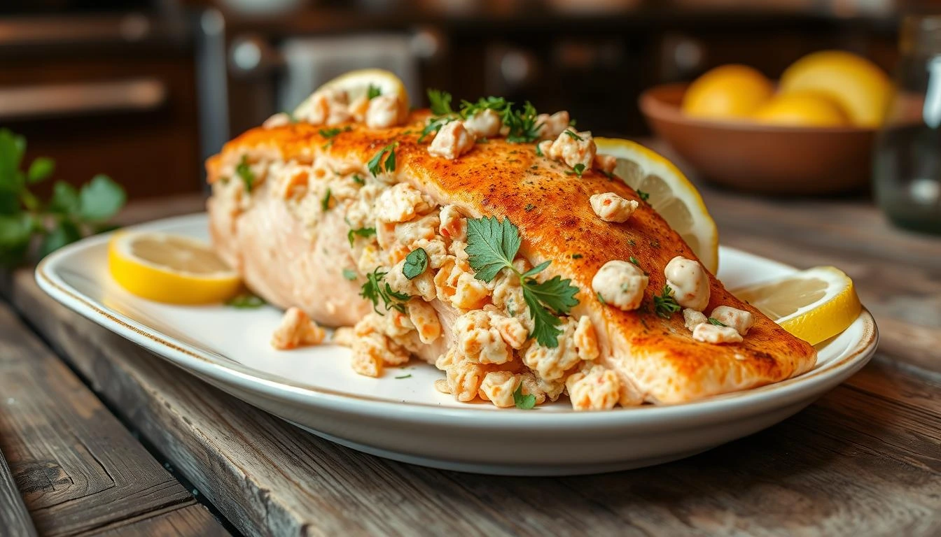 Crab Stuffed Salmon